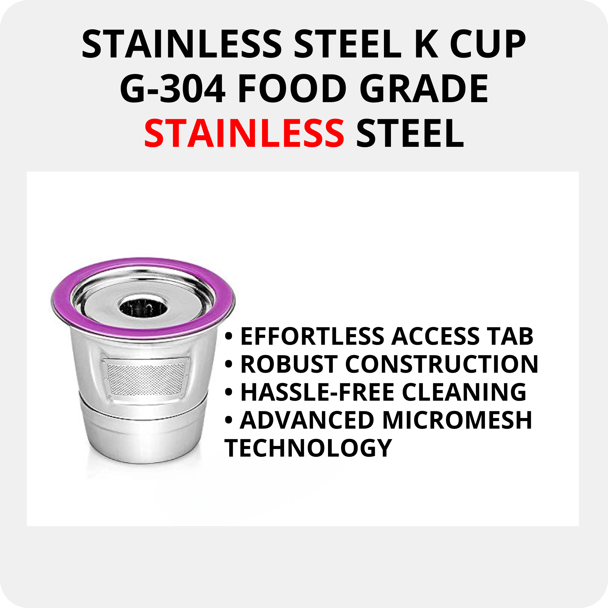 Metal K-Cup Reusable Stainless Steel Keurig K cup for Keurig 1.0 2.0 Reusable Coffee Filter