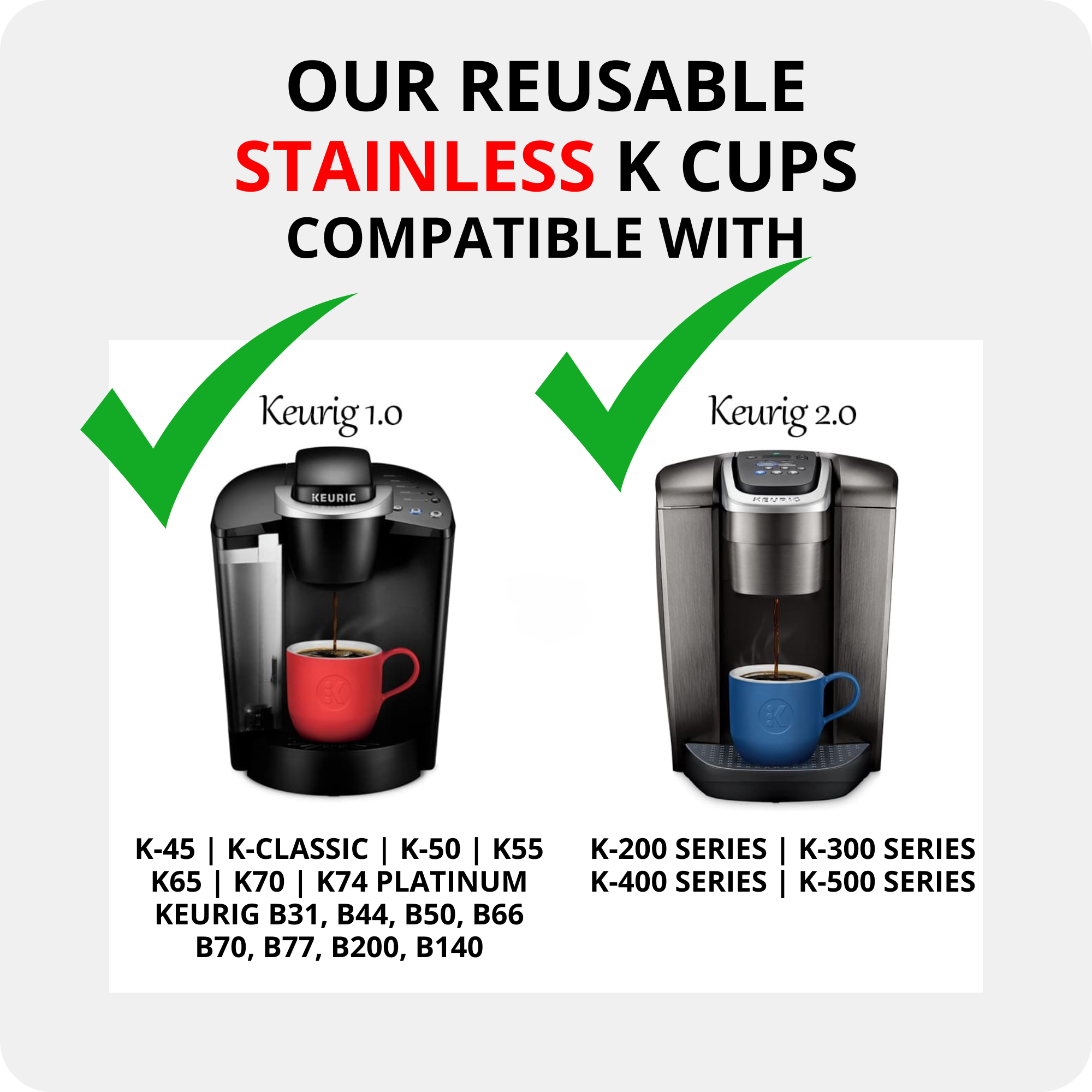 Metal K-Cup Reusable Stainless Steel Keurig K cup for Keurig 1.0 2.0 Reusable Coffee Filter