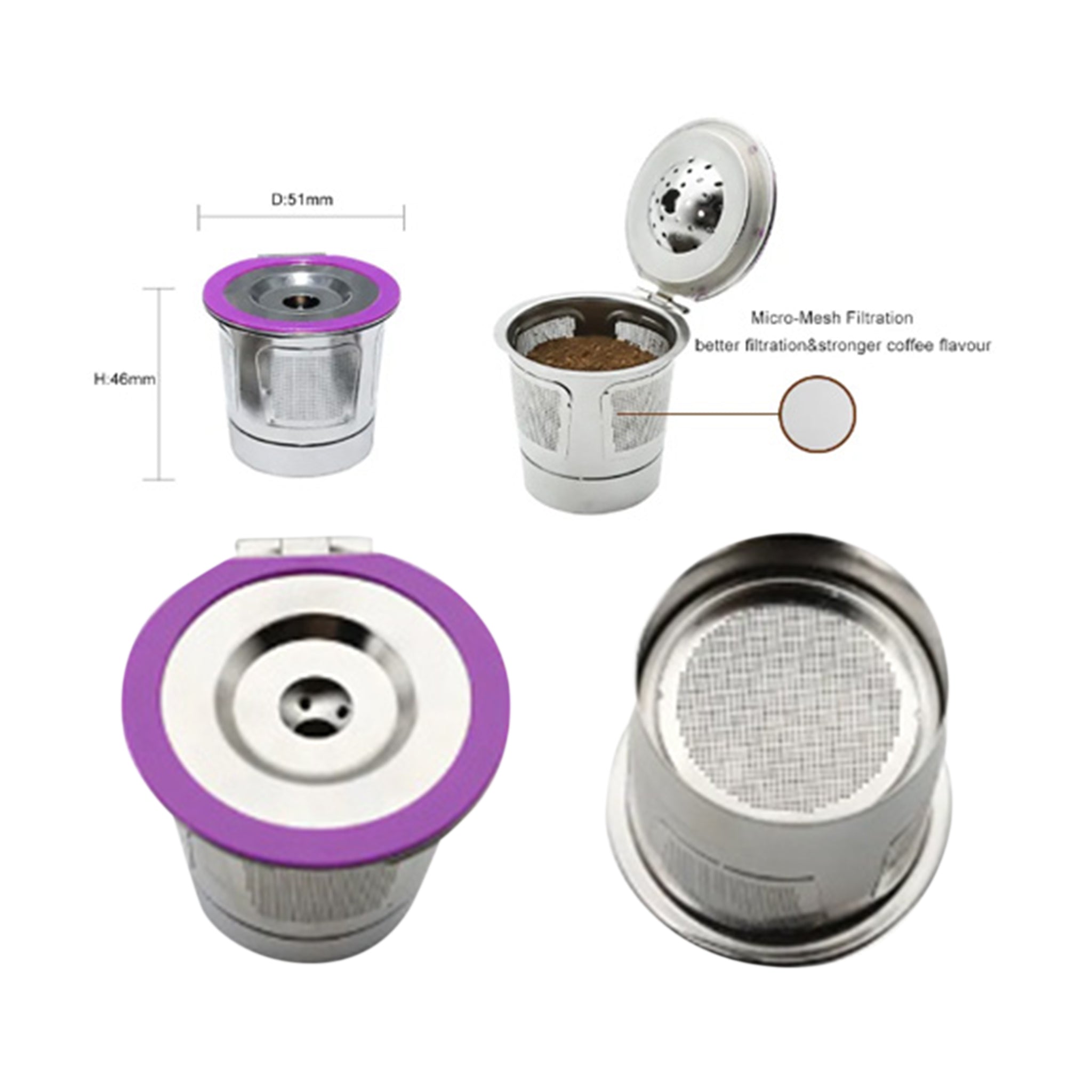 Metal K - Cup Reusable Stainless Steel Keurig K cup for Keurig 1.0 2.0 Reusable Coffee Filter - Colombian Coffee