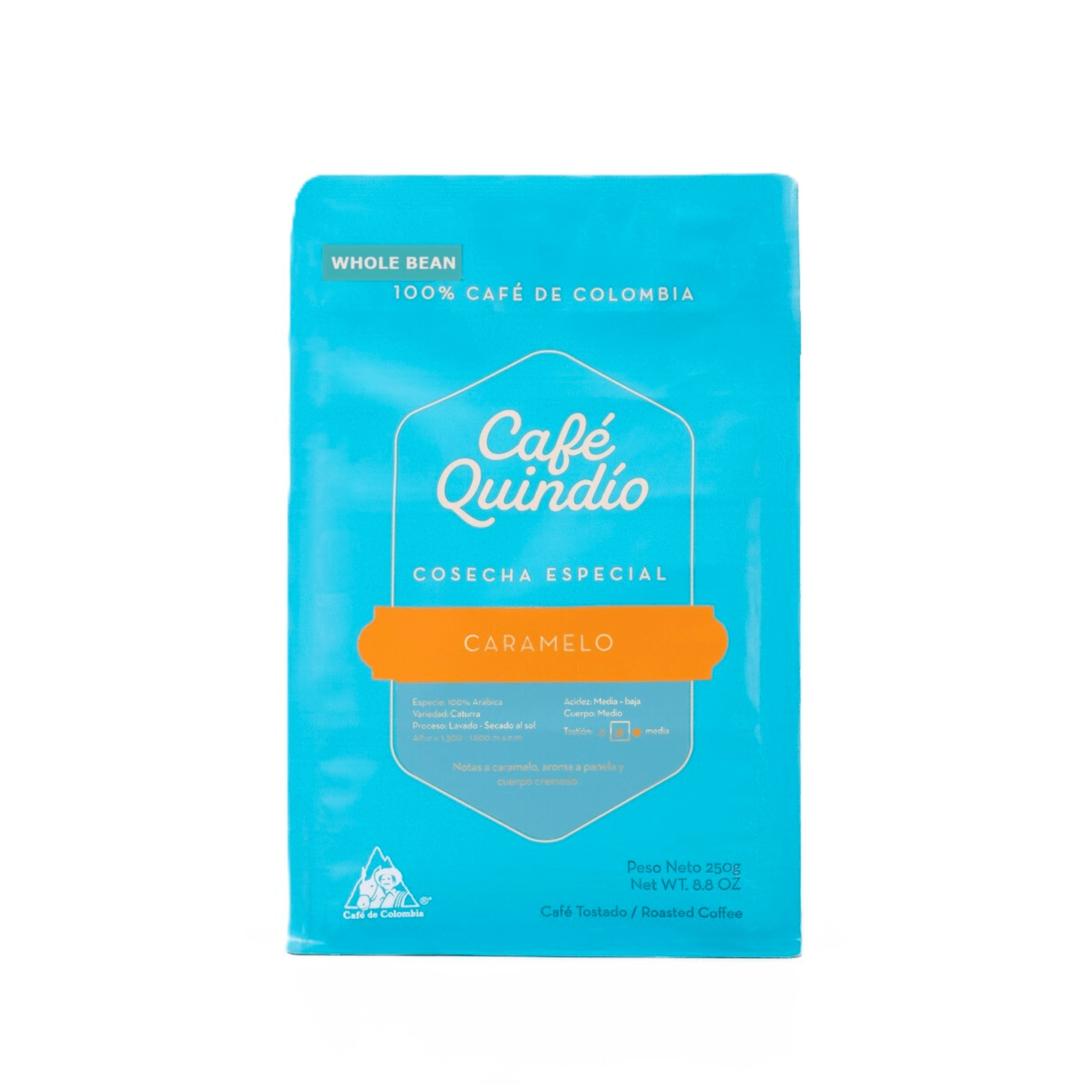 Cafe Quindio Coffee Caramel Specialty Harvest Whole Beans - Colombian Coffee