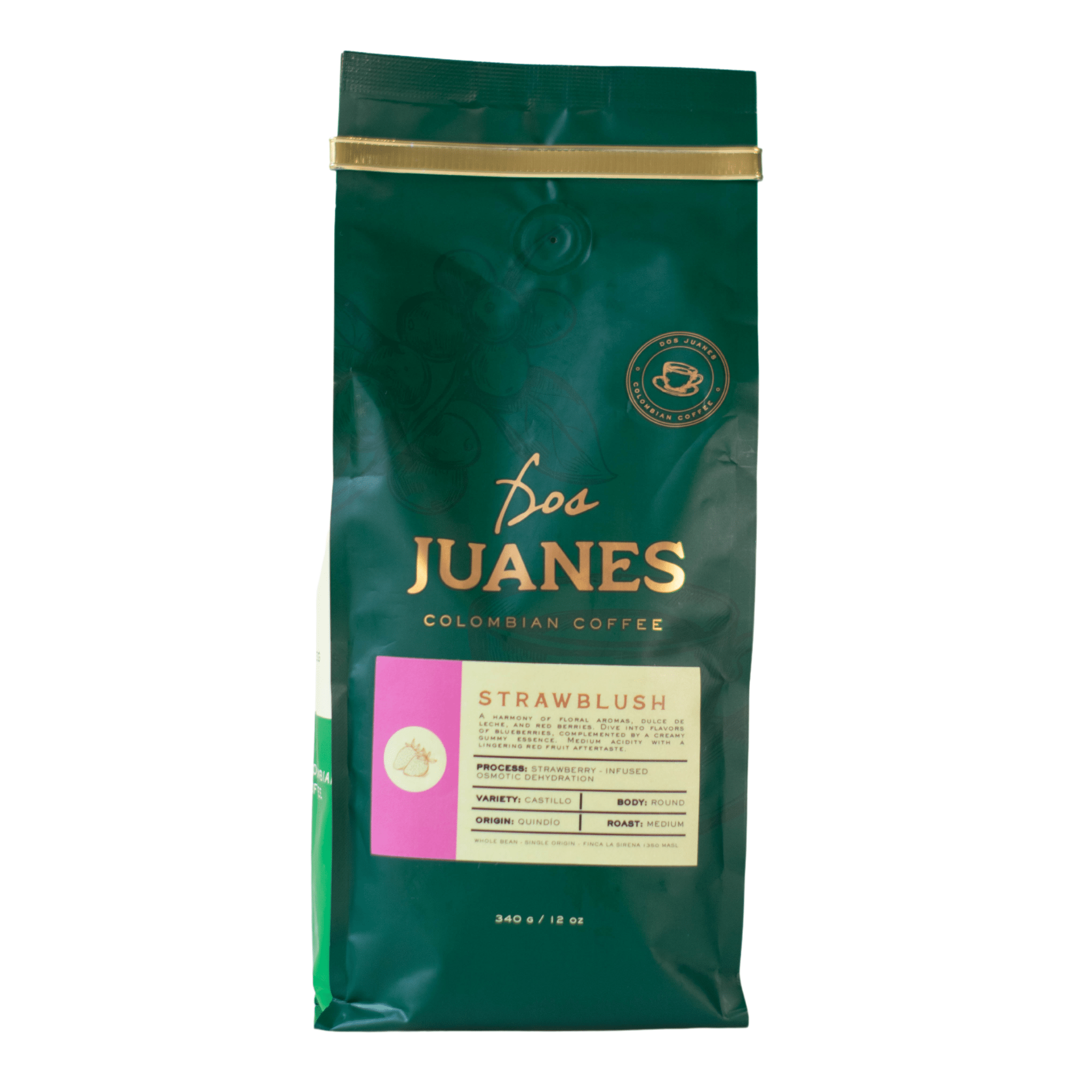 Dos Juanes Coffee Strawblush 12 oz - 340g - Colombian Coffee