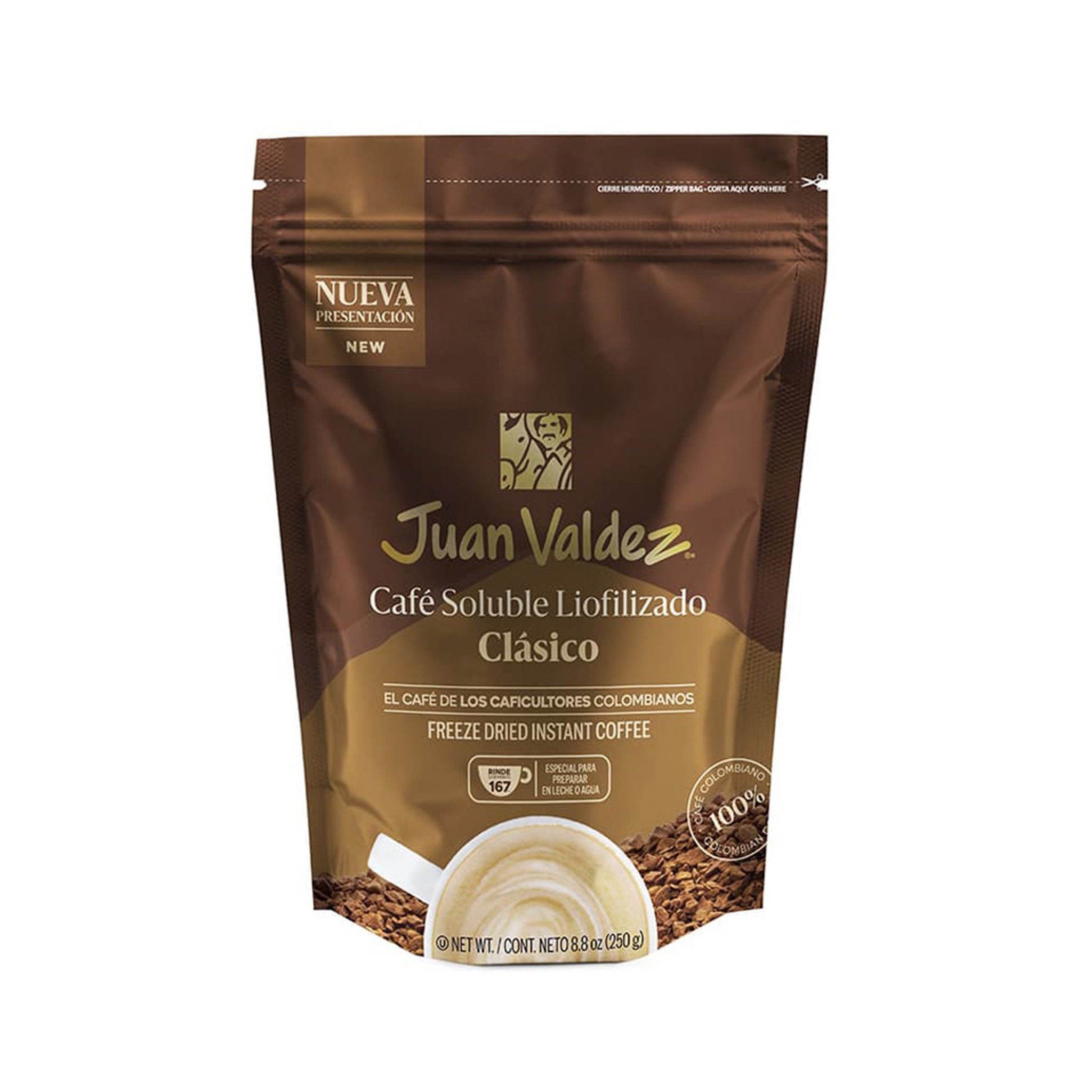 Juan Valdez Instant Freeze Dried Regular Coffee Zip pack - Colombian Coffee