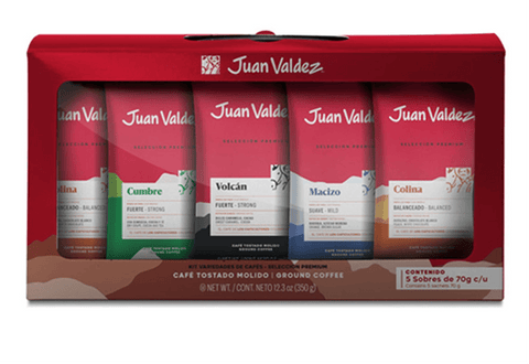 Juan Valdez Premium Selection Coffee Kit x 5 Sachets - 350 g - Colombian Coffee