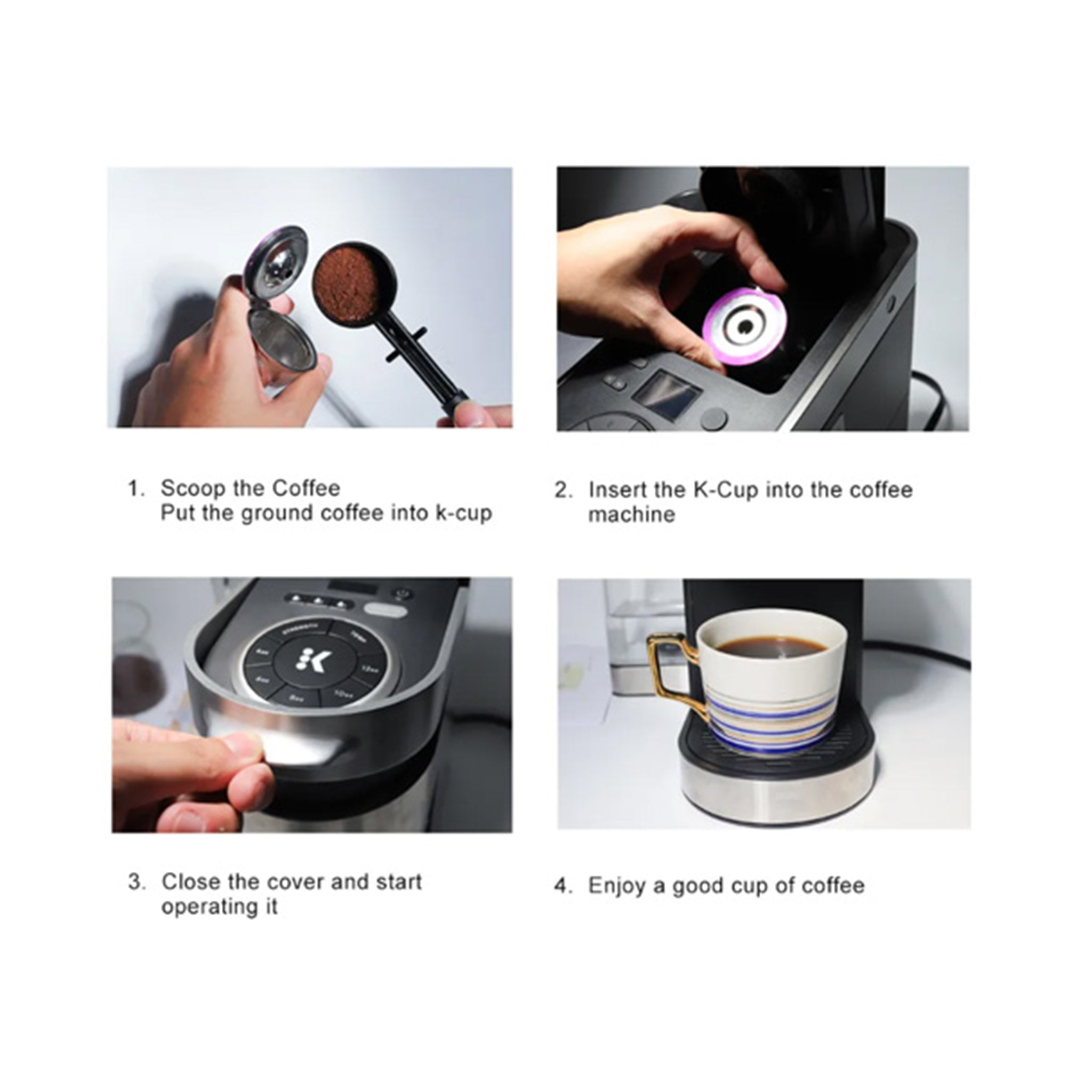 Metal K - Cup Reusable Stainless Steel Keurig K cup for Keurig 1.0 2.0 Reusable Coffee Filter - Colombian Coffee