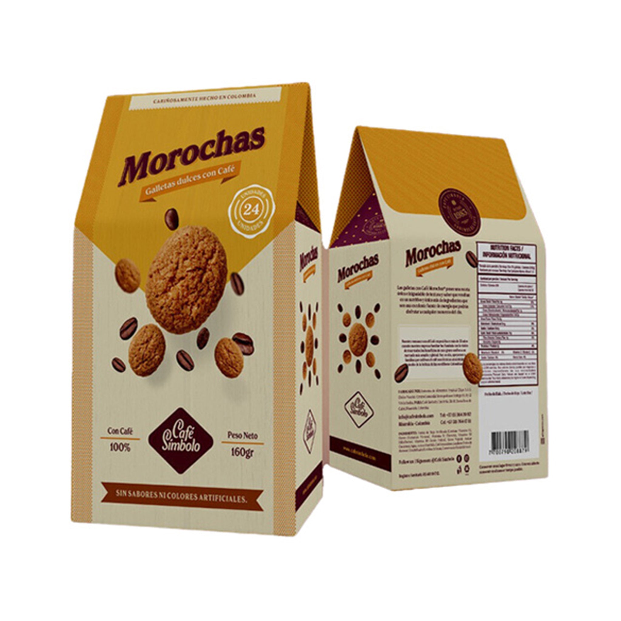 Morochas Coffee Cookies: A pack of 24 units with unmatched flavor and energy. - Colombian Coffee