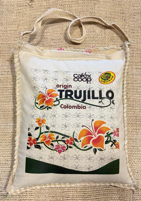 Origin Trujillo green coffee 10 kg sack laid flat