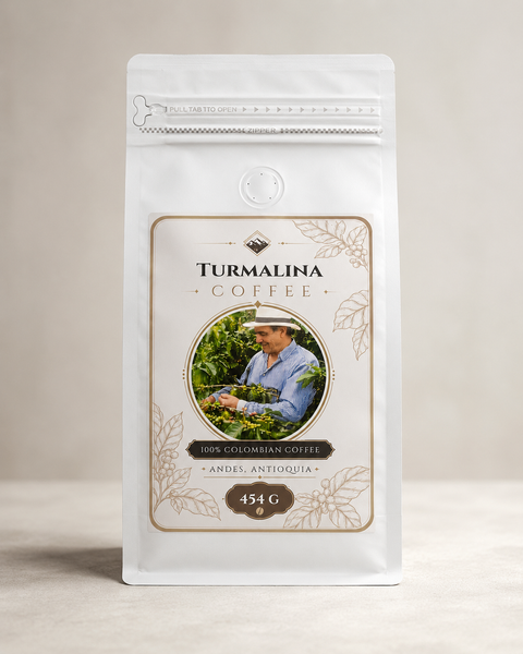 Turmalina Colombian Coffee Supremo Beans 454g bag — single-origin from Andes, Antioquia